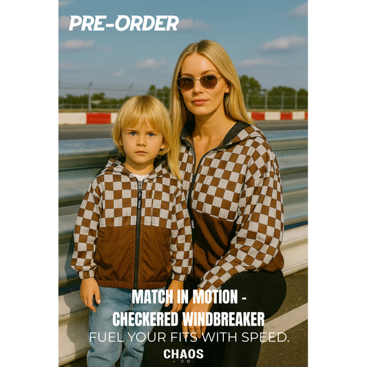 Checkered Windbreaker - Brown