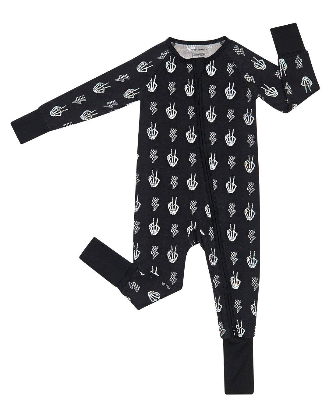 Skelly Vibes Bamboo Baby Zip Romper