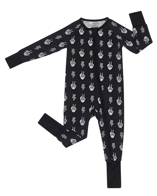 Skelly Vibes Bamboo Baby Zip Romper