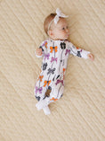 Load image into Gallery viewer, Spooky Bows Bamboo Baby Zip Romper
