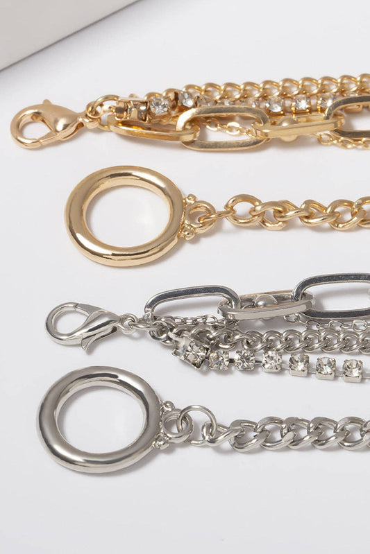 Gold Layered 5pc Necklaces Set