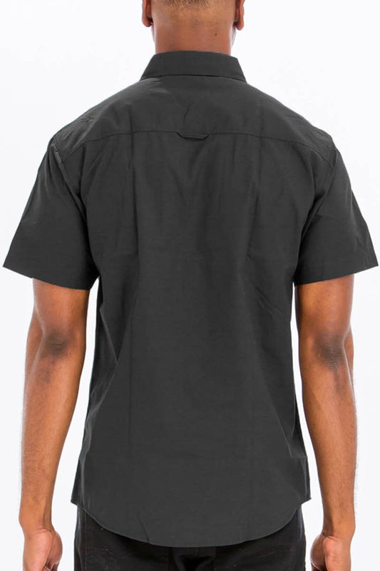 Men's Chest Pocket Short Sleeve Button Down Shirt