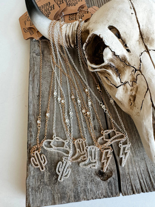 Dainty Silver Cowboy Boot Necklace