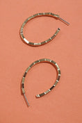 Load image into Gallery viewer, Textured Gold Oval Hoop Earrings

