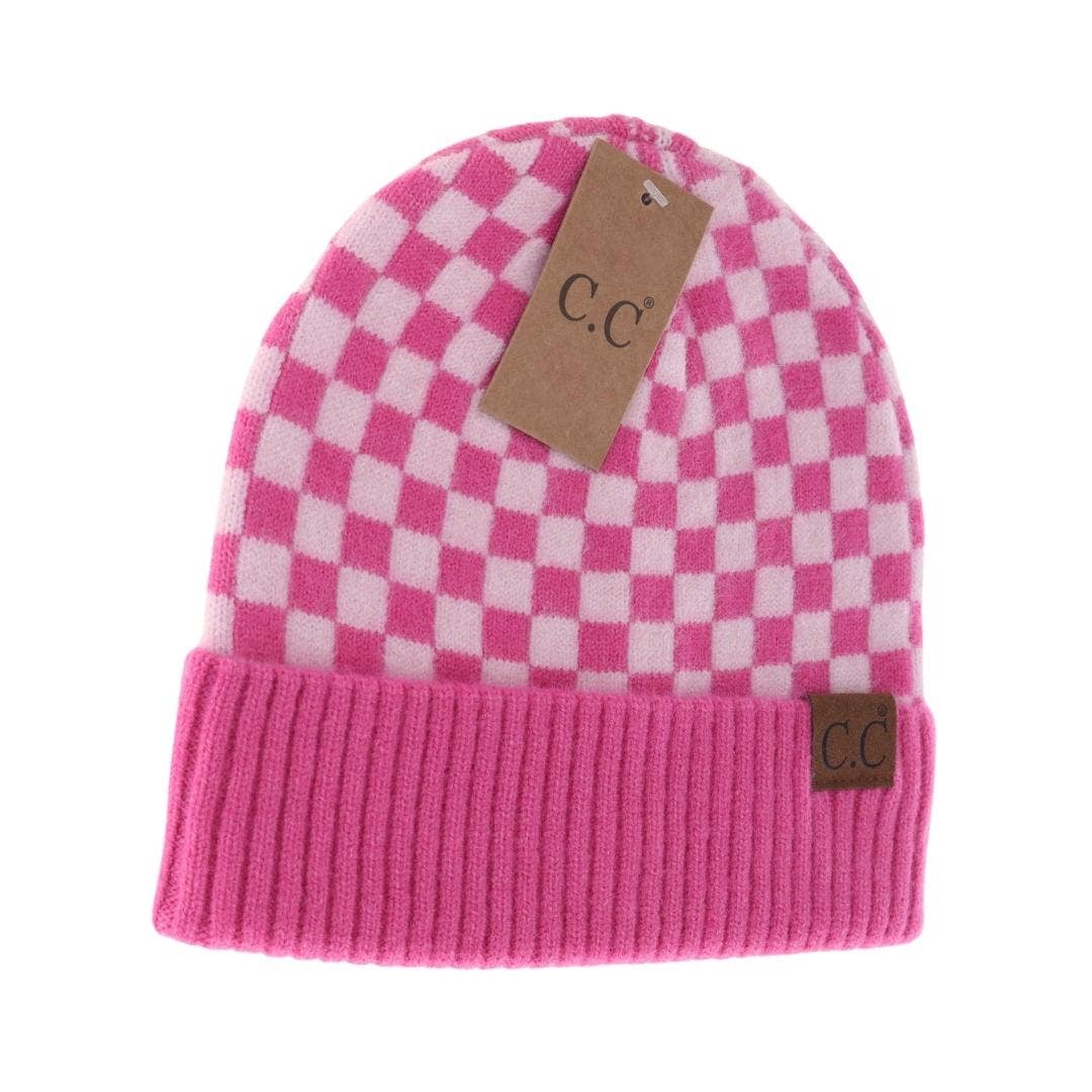 Checkered Pattern C.C Beanie