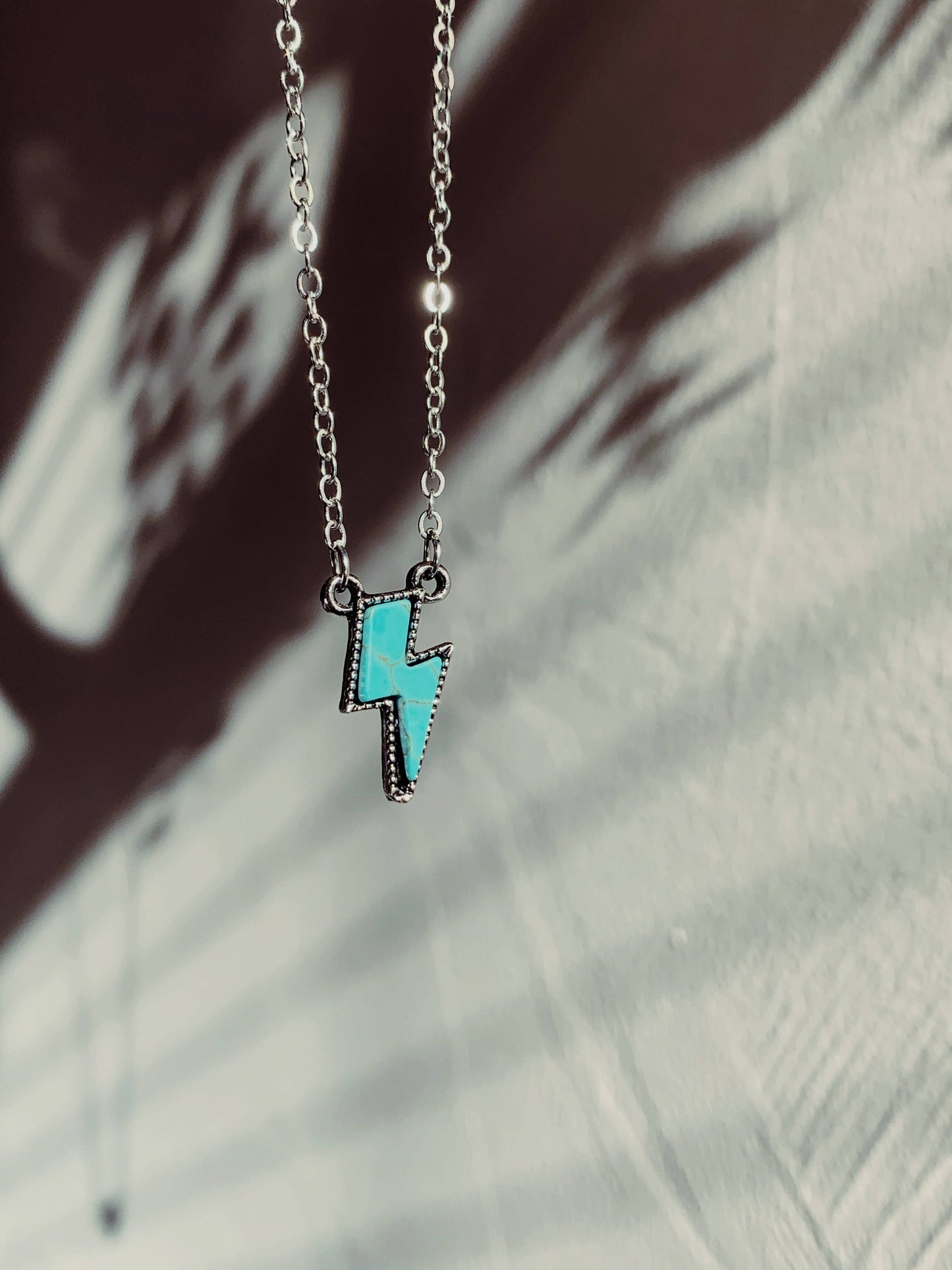 Turquoise Lightning Bolt Necklace