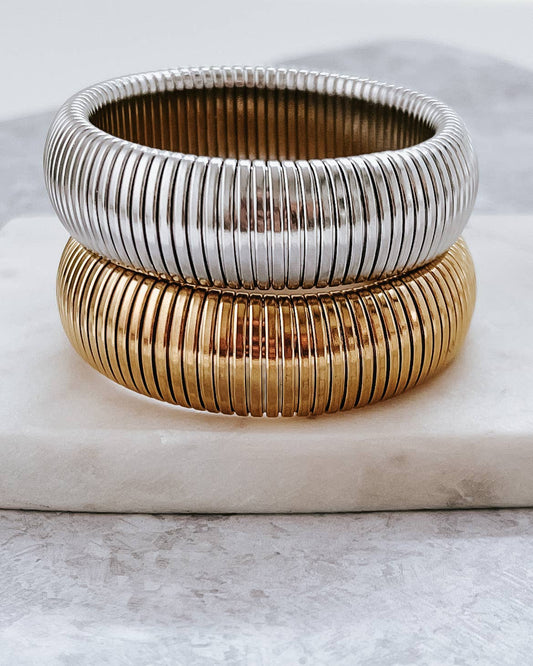 Baia Thick Chunky Coil Bangle Bracelet