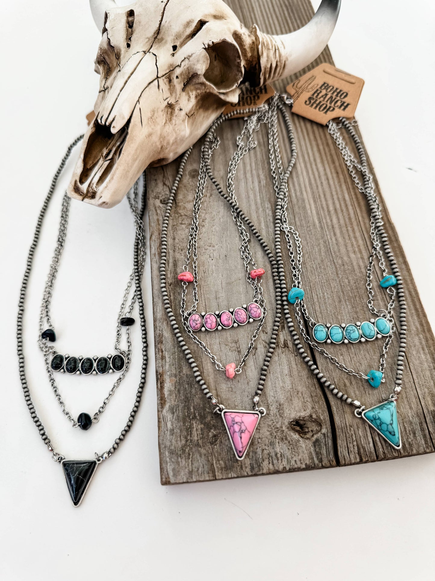 3 Layered Boho Western Necklace