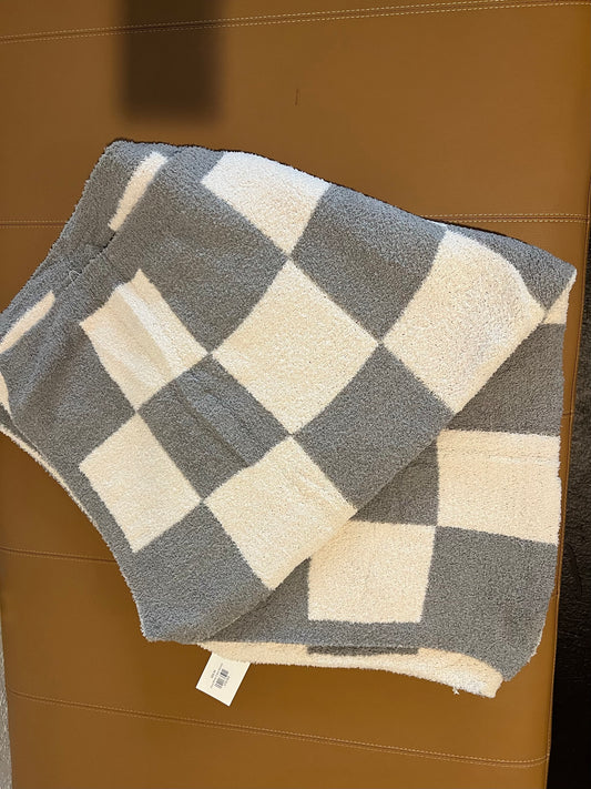 Grey/White Check Blanket
