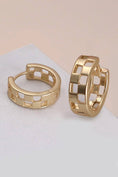 Load image into Gallery viewer, Mini Checkered Huggie Earrings

