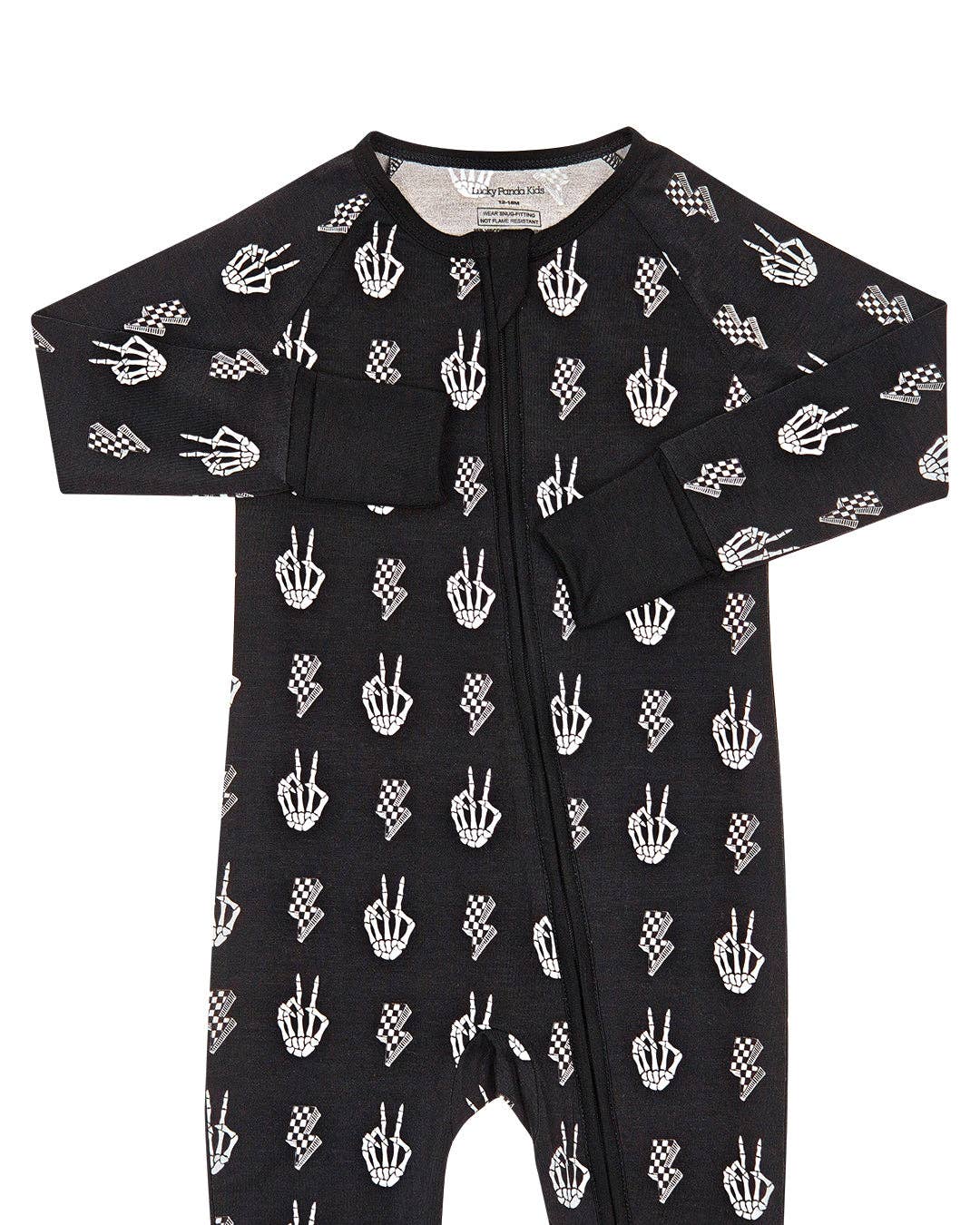 Skelly Vibes Bamboo Baby Zip Romper