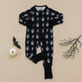 Load image into Gallery viewer, Skelly Vibes Bamboo Baby Zip Romper
