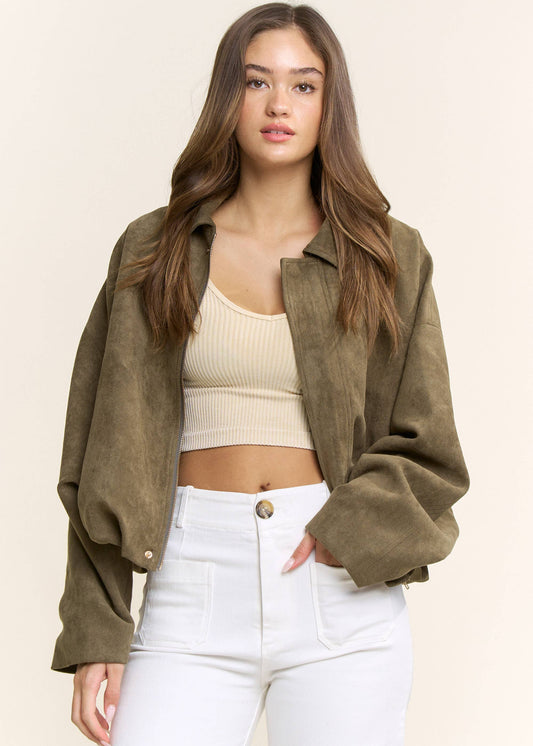 Olive Bomber Jacket