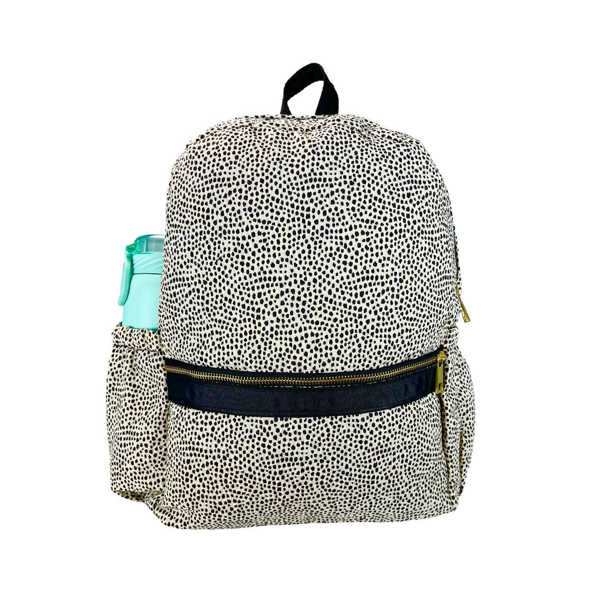 Cheetah Seersucker Medium Backpack w/ Pocket | Mint