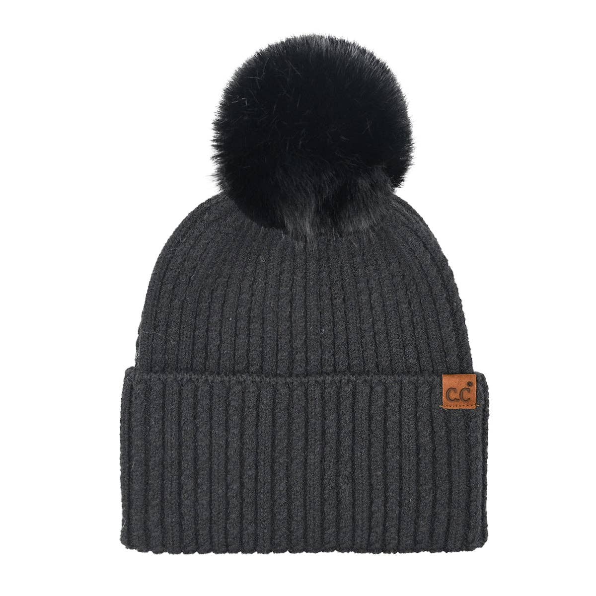 Cable Cuff Pom C.C Beanie