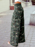 Load image into Gallery viewer, Camo Denim Cargo Wide Leg Pants
