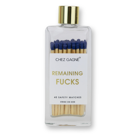 Remaining Fucks Matches - Glass Bottle Matchsticks - Blue
