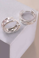 Mini Checkered Huggie Earrings