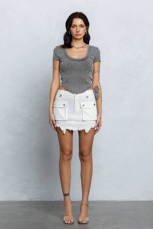 Washed Rib Crop Top