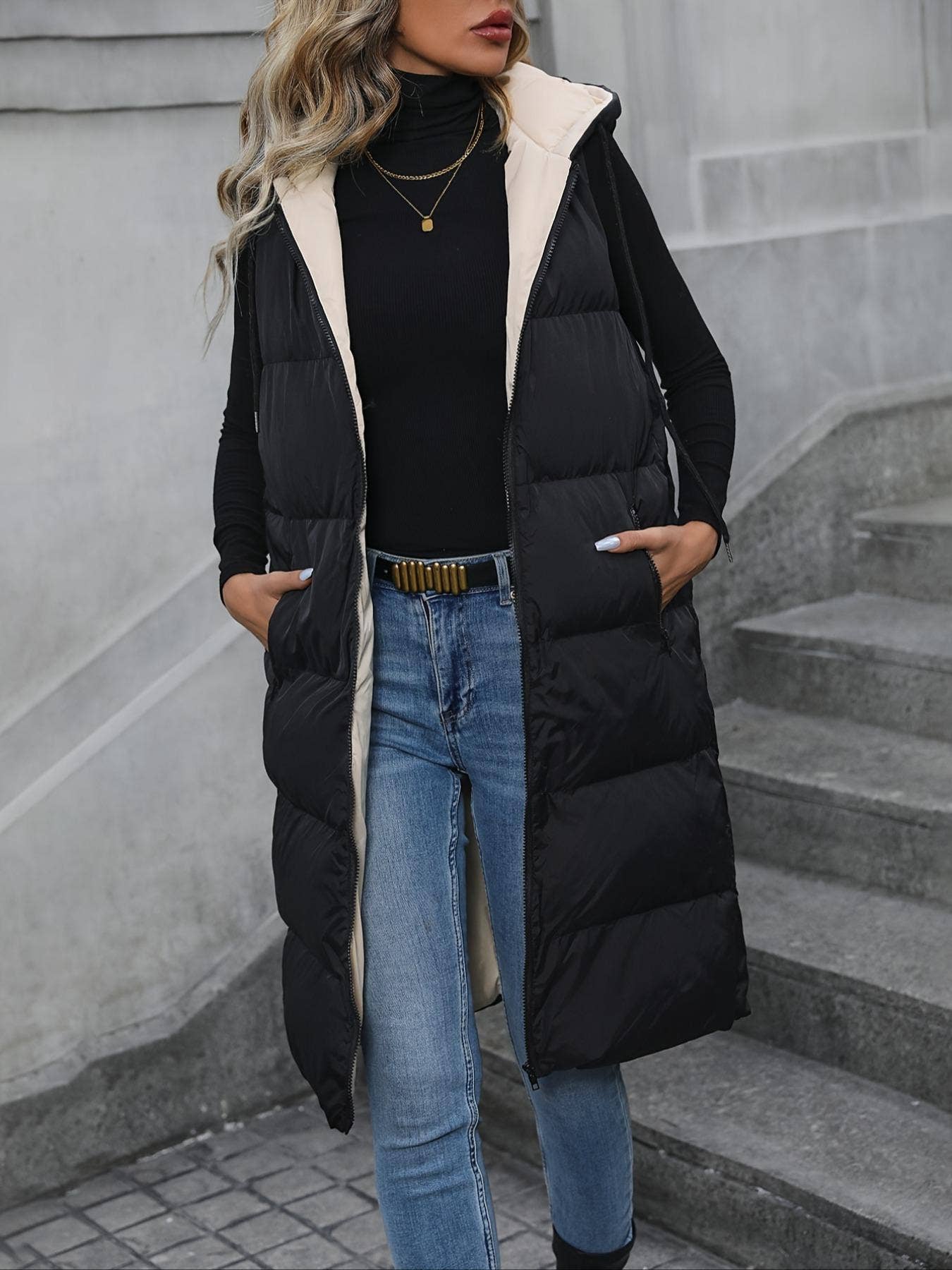 Long Padded Vest Jacket