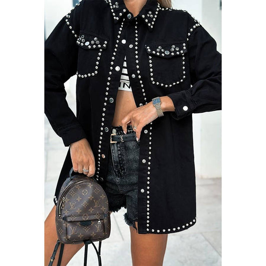 Retro Street Rivet Loose Denim Jacket