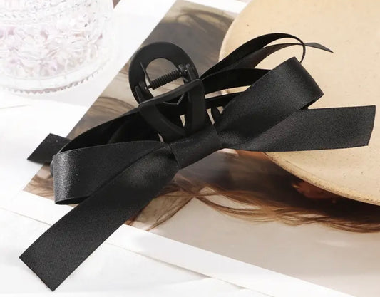 Black Bow Hair Clip