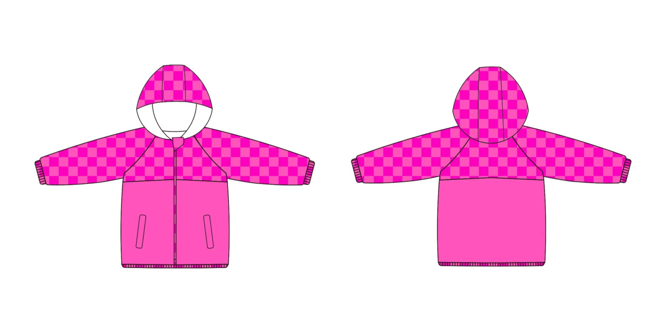 Checkered Windbreaker - Pink