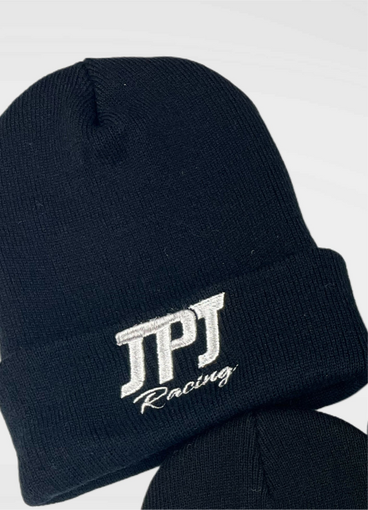 Black 12" Cuff Knit Beanie w/ Embroidery