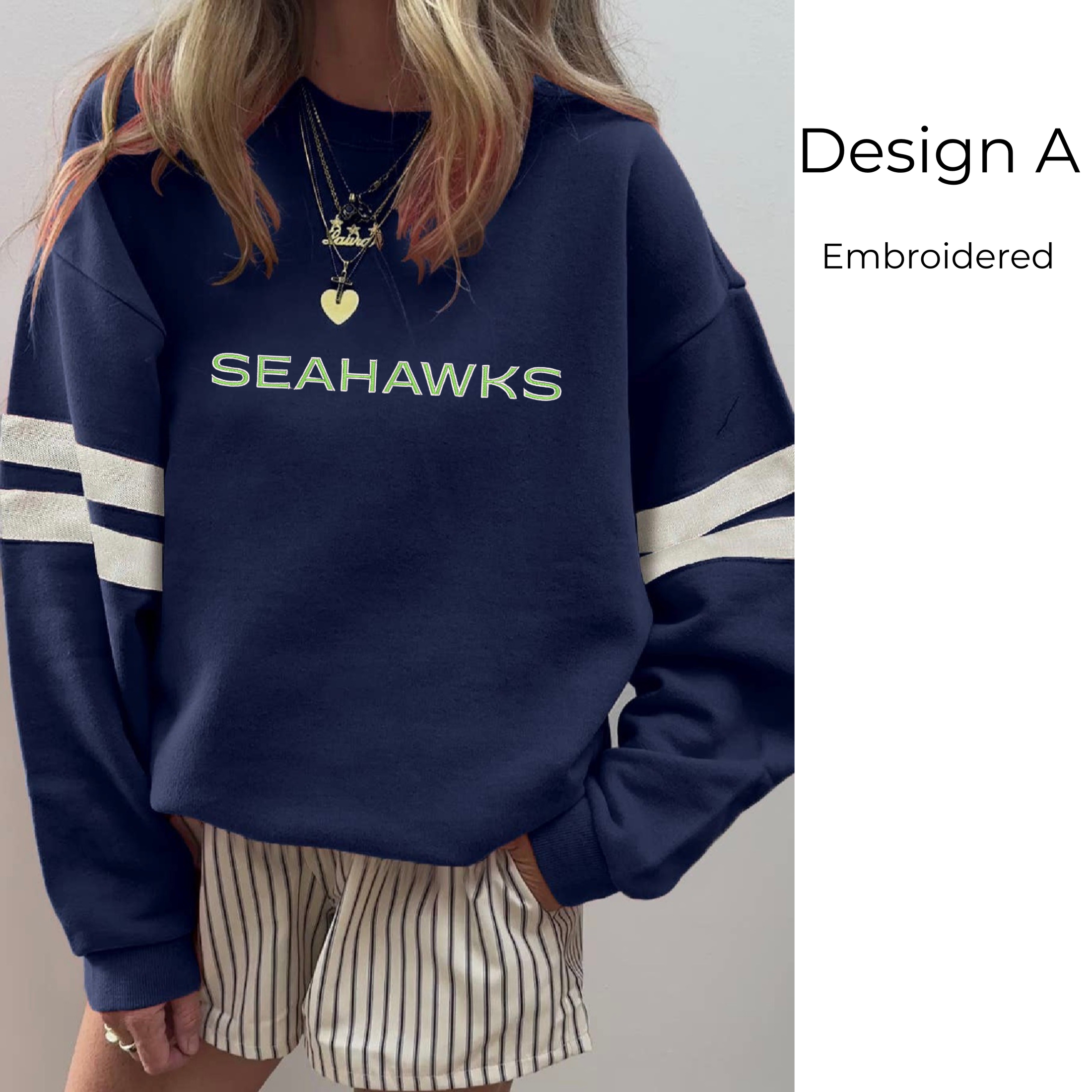 Varsity Striped Sweatshirt - Seahawks