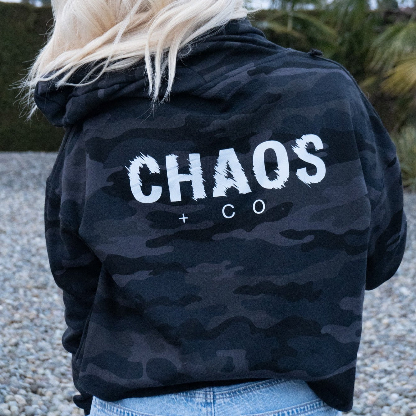 Black Camo Oversized Crop