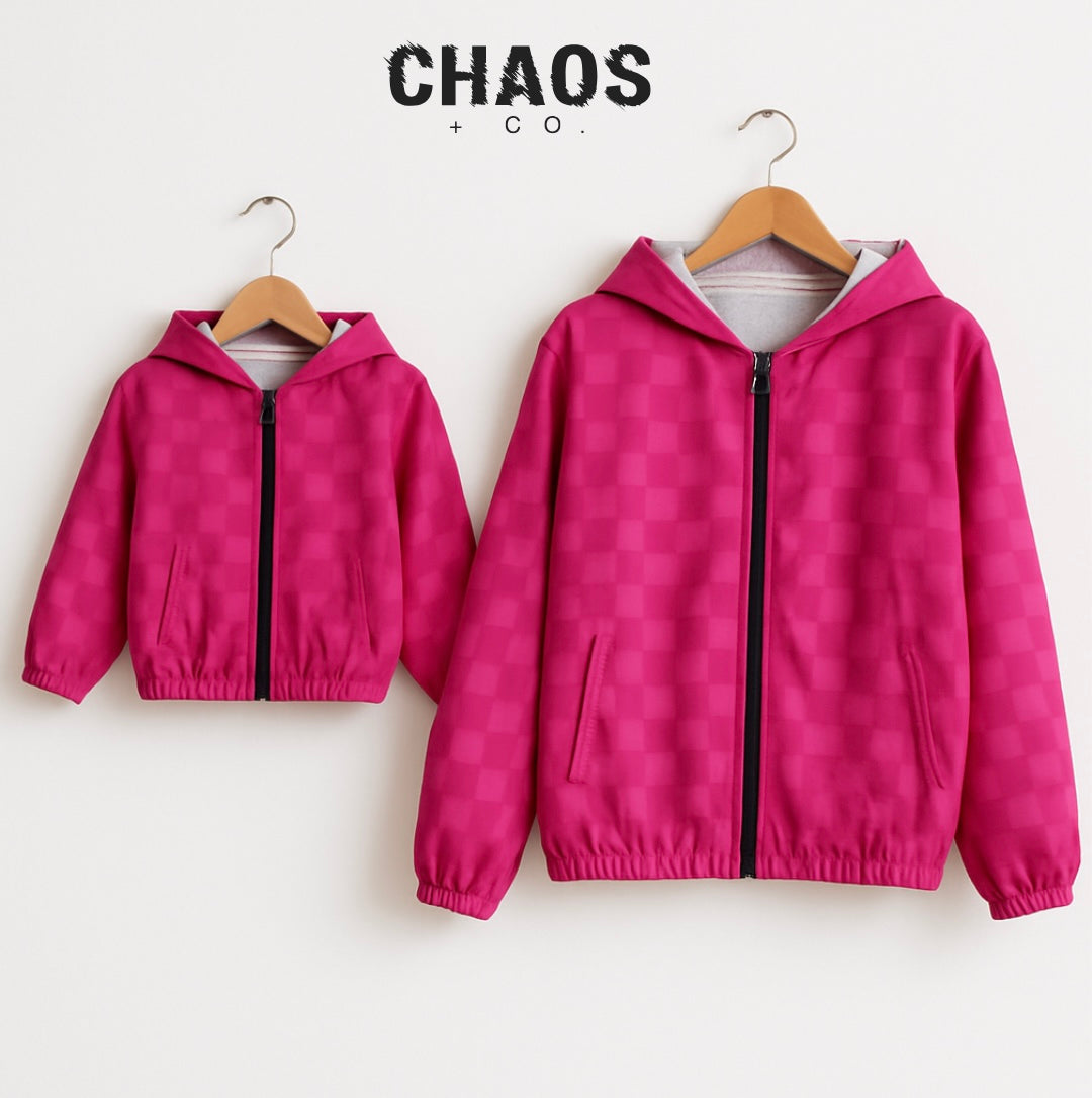 Checkered Windbreaker - Pink