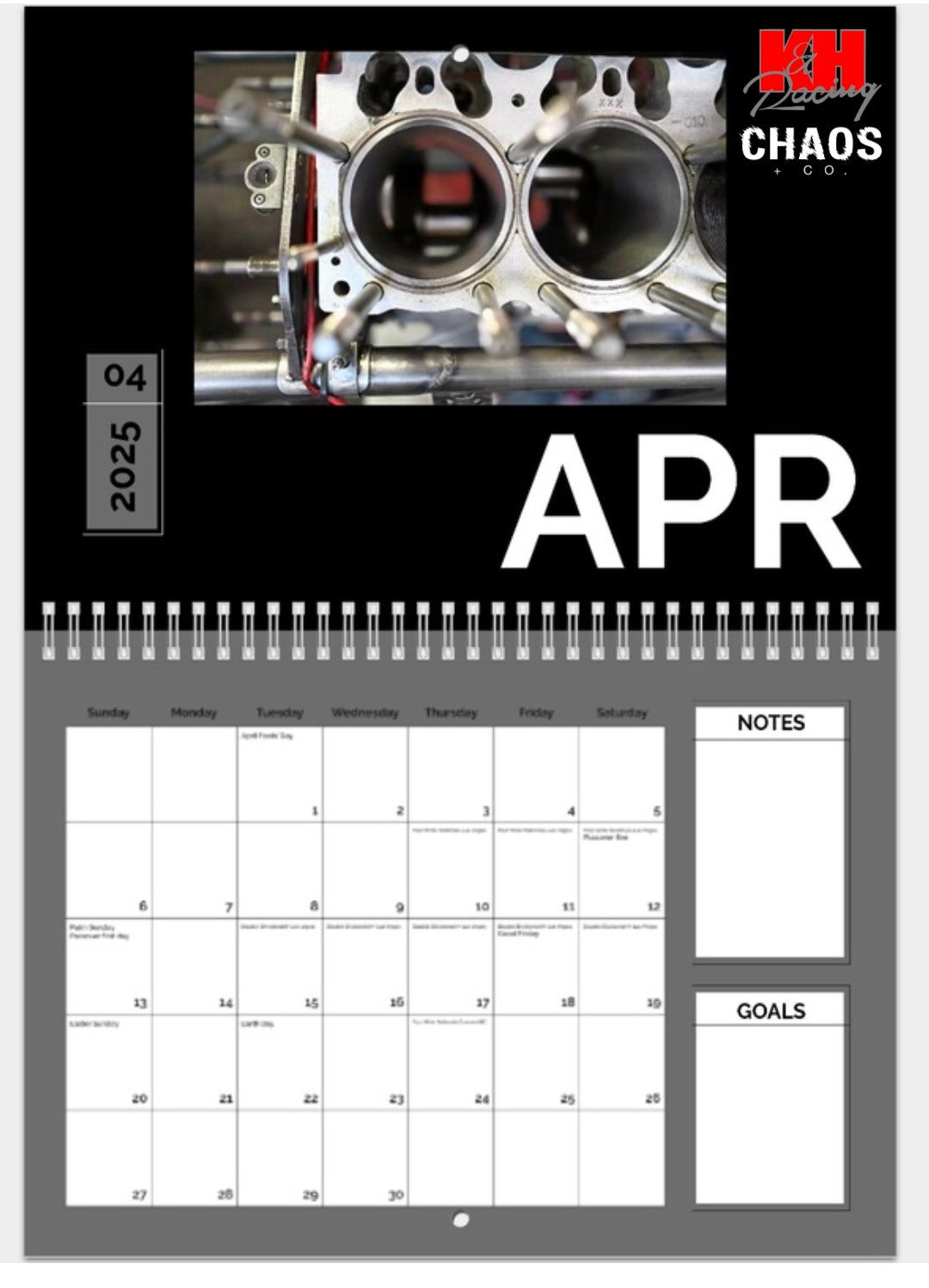 2025 CHAOS x KH Racing wall Calendar + Complete d6/7 schedules *pre-order*