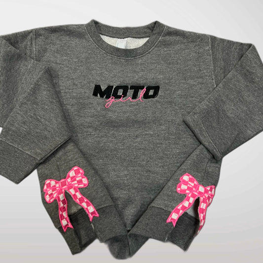 Side Bows Embroidered Crewneck Sweatshirt - Toddler/Youth