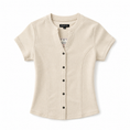 Load image into Gallery viewer, Aurora Cream Y Neck Tee
