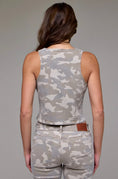 Load image into Gallery viewer, Tan Camo Button Up Tank
