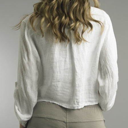 Mauve Linen Tie Blouse