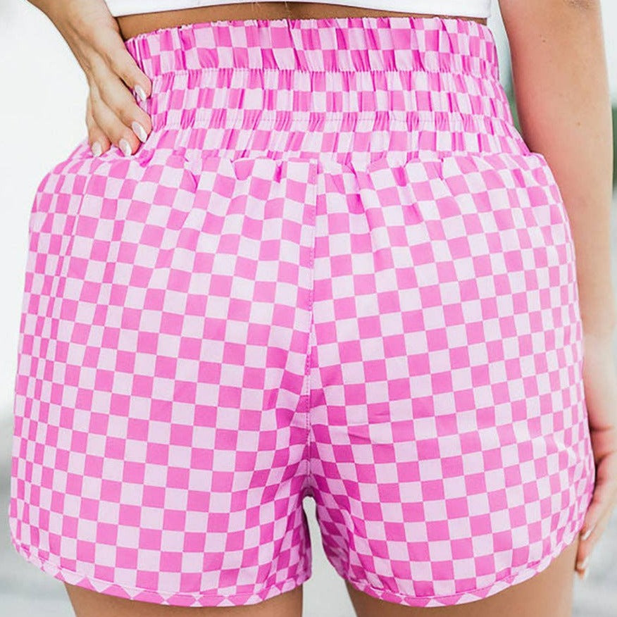 Pink Checkered Shorts