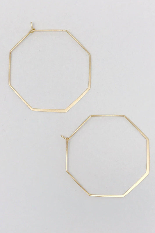 Octagon Wire Hoop Earrings