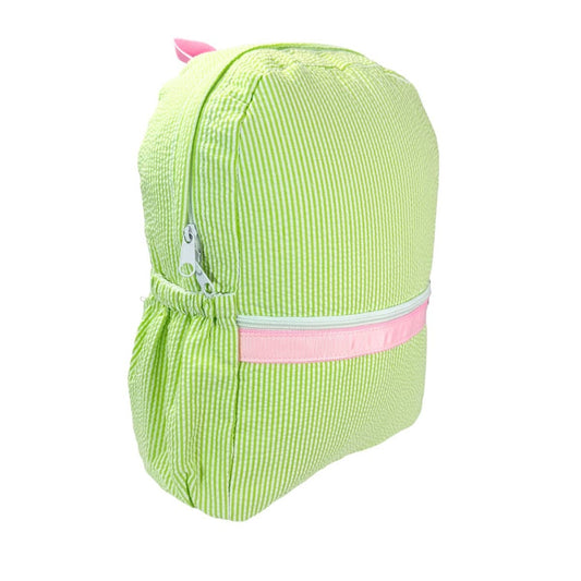 Sweet Pea Seersucker Medium Backpack w/ Pockets | Mint