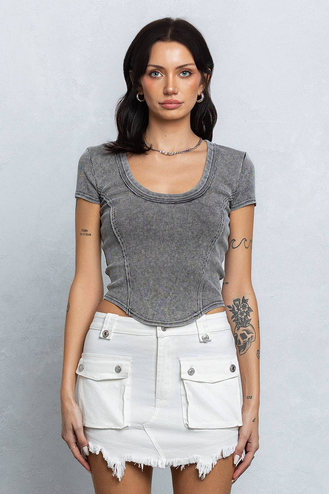 Washed Rib Crop Top
