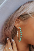 Load image into Gallery viewer, Turquoise Western Hoop
