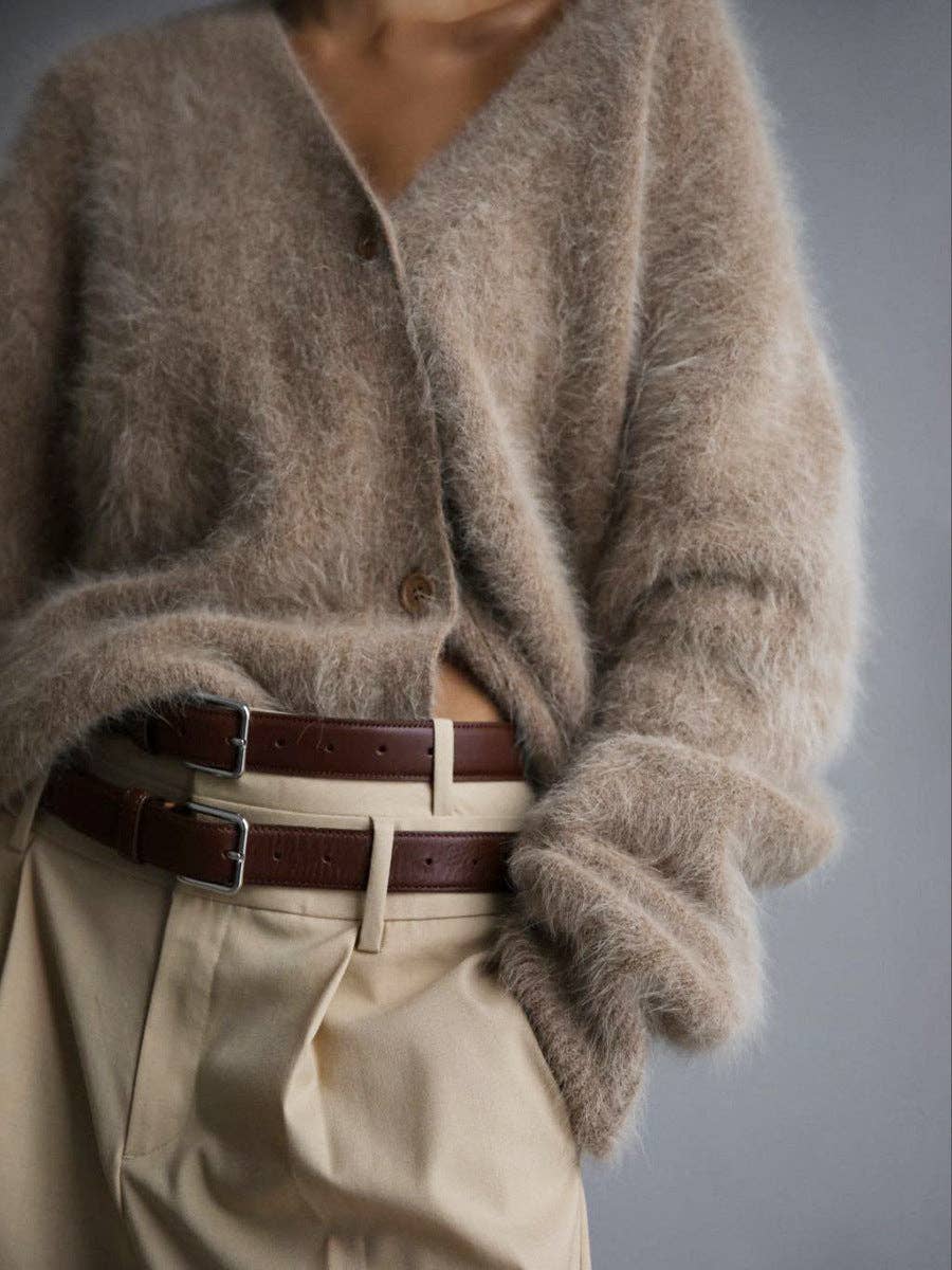 Cozy Faux Mink Knit Cardigan/Sweater