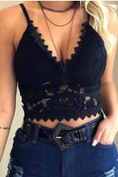 Load image into Gallery viewer, Deep V Lace Bralette Crop Top
