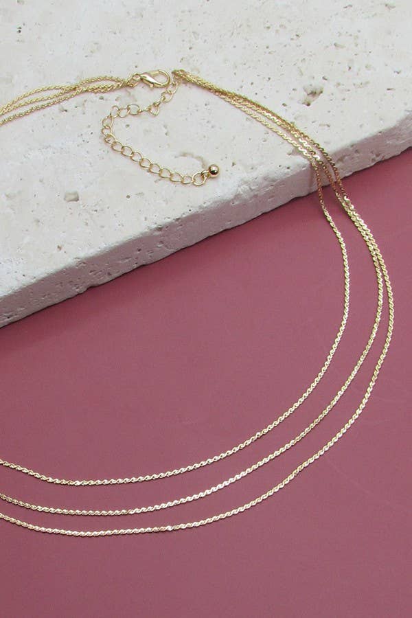 TRIPLE LAYER CHAIN NECKLACE