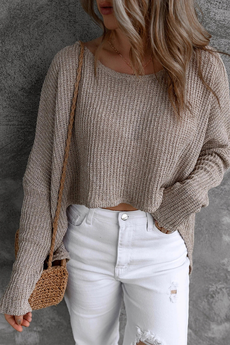 Taupe High Low Sweater
