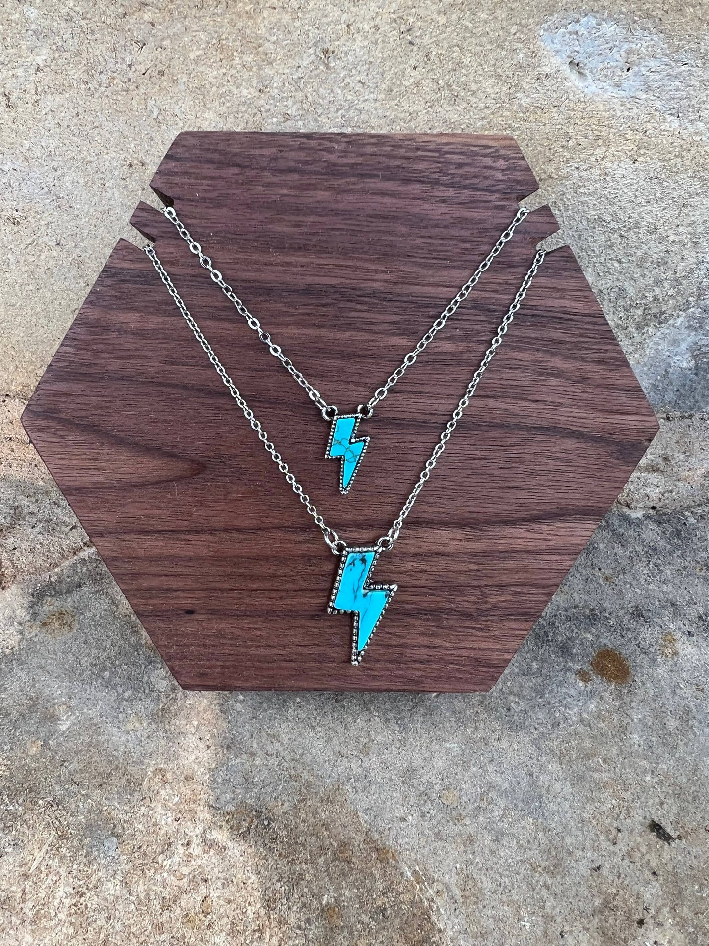 Lightning Bolt Turquoise Necklace