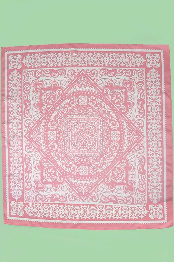 PINK SILKY BANDANA SCARF