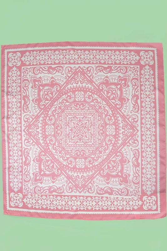 PINK SILKY BANDANA SCARF