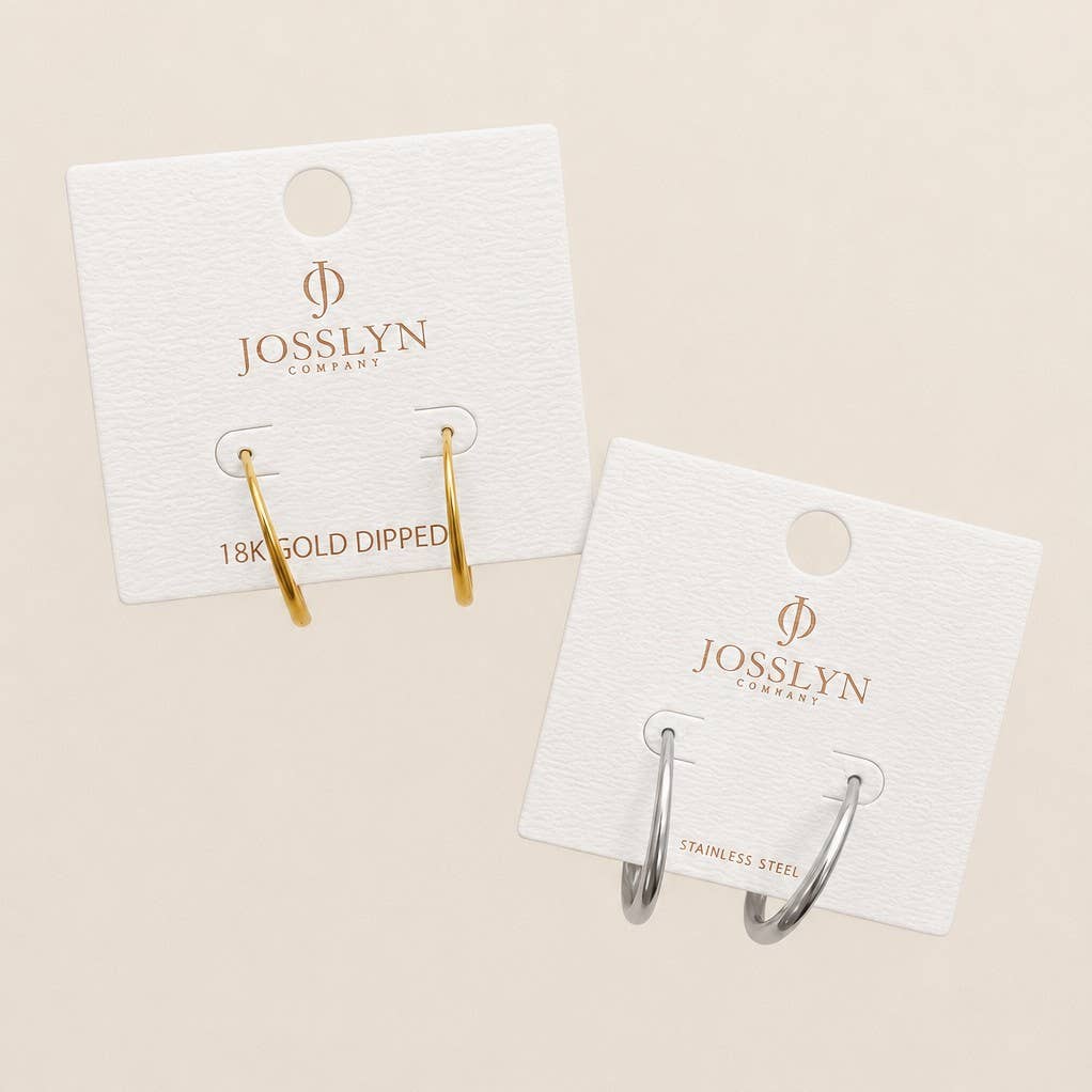 18K STAINLESS STEEL HOOPS