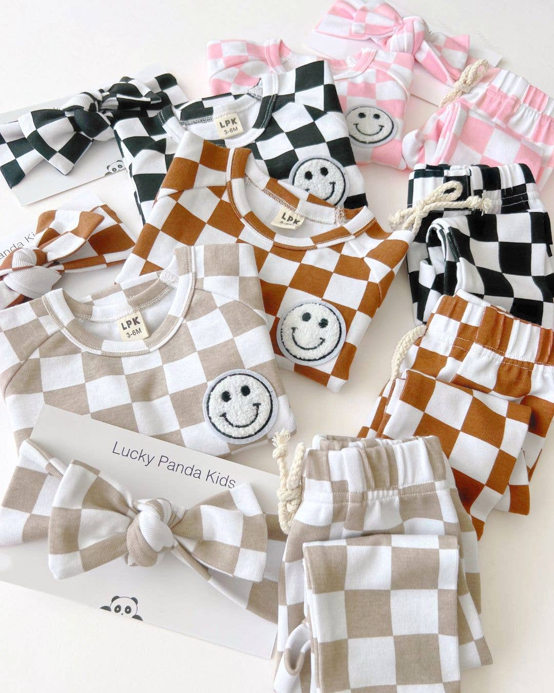 Copper Checkered Smiley Lounge Set